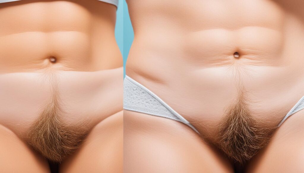 depilación láser pubis antes y después